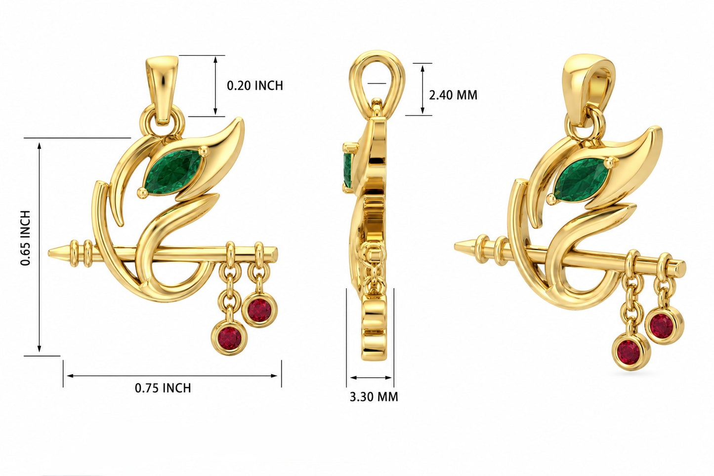 The "Mira" Pendant in 14K Gold with Laboratory Grown Gemstones