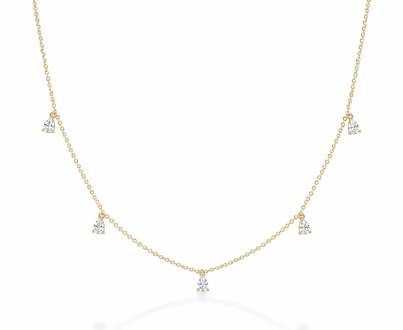 The "Pear Pressure" Necklace in 14K Gold with Laboratory Grown Diamonds