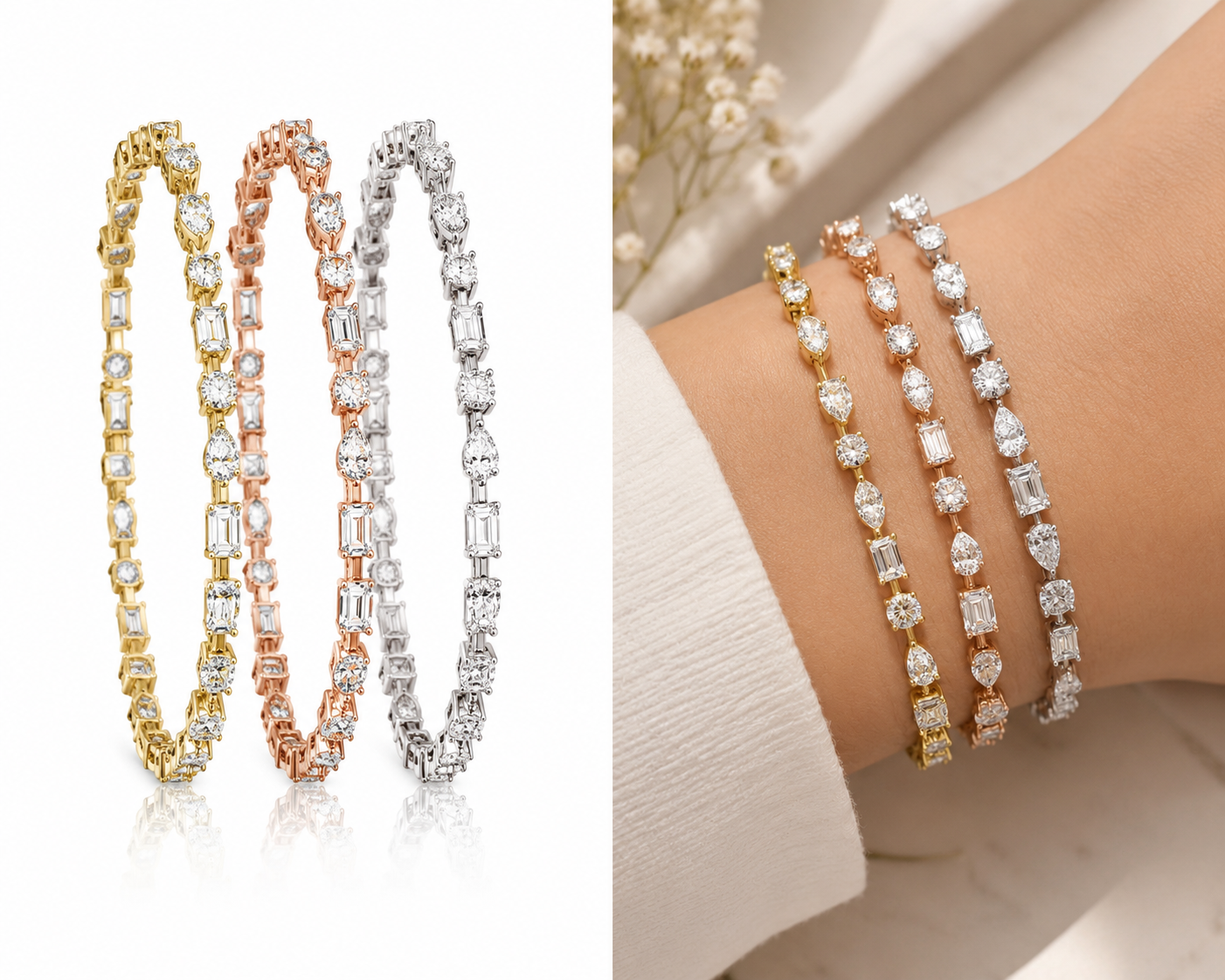 The "Whole Mood" Bracelet in 14K Gold with Laboratory Grown Diamonds