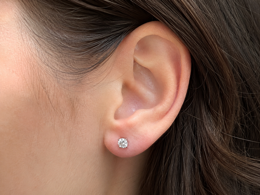 The "Happy Hour" Studs in 14K Gold with Laboratory Grown Diamond