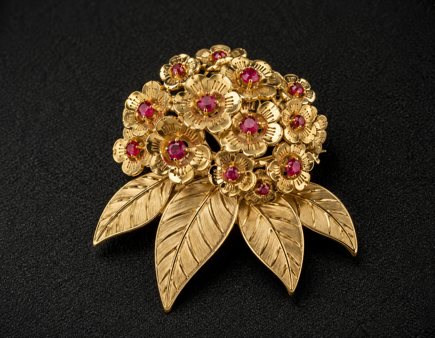The "Guras" Brooch in 14K Gold Vermeil with Laboratory Grown Gemstones