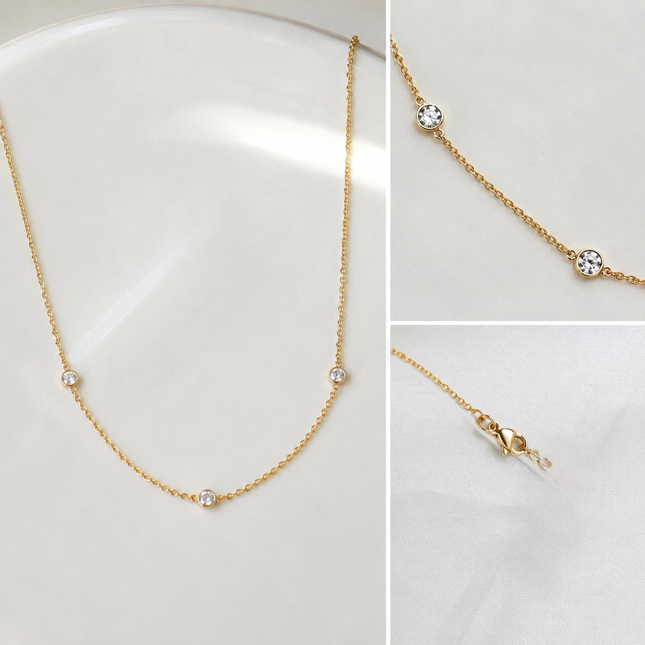 The "Dot and Shine" Necklace in 14K Gold with Laboratory Grown Diamond