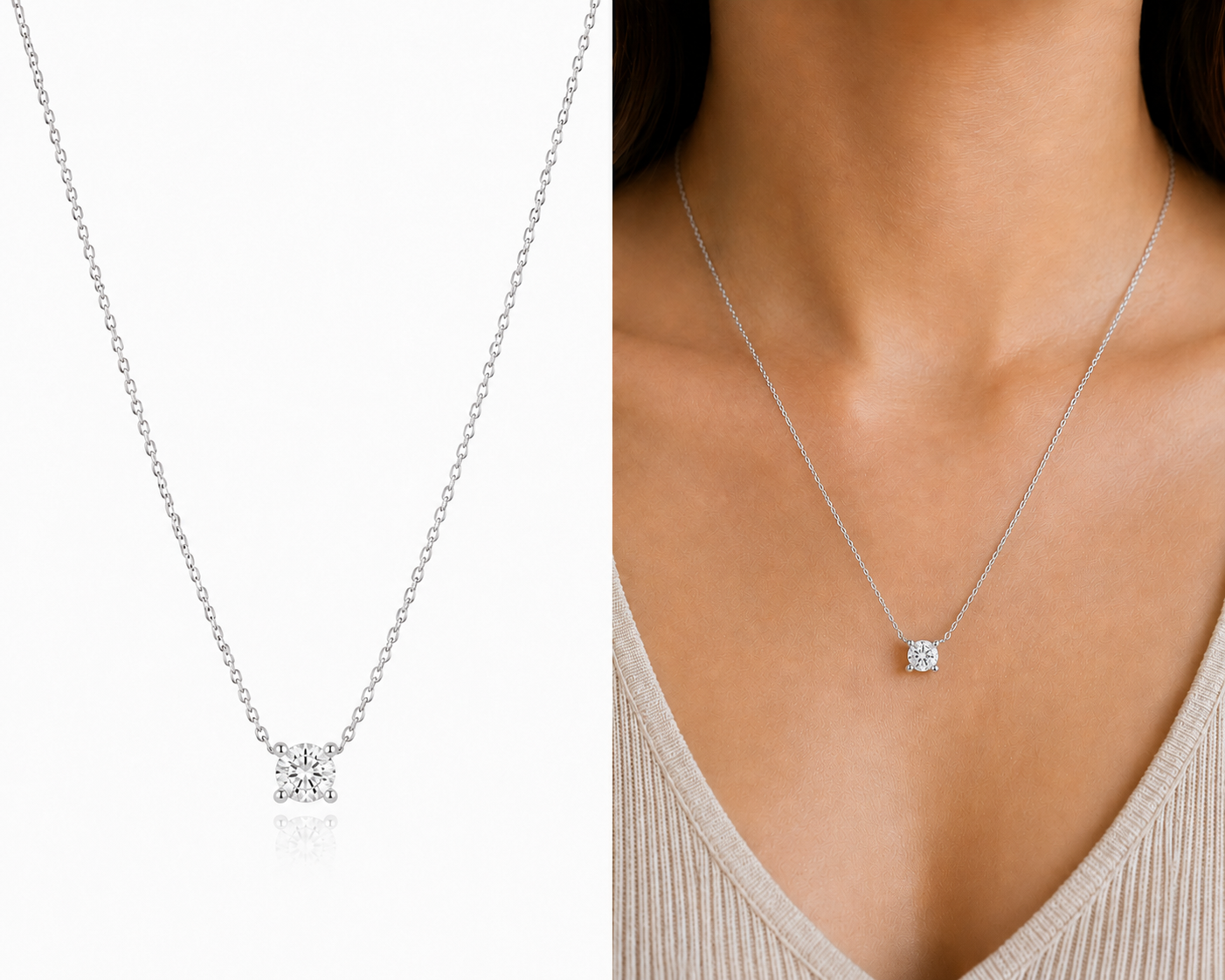 The "Main Character 2.0" Necklace in 14K Gold with Solitaire Laboratory Grown Diamond