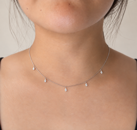 The "Pear Pressure" Necklace in 14K Gold Vermeil with Laboratory Grown Diamonds