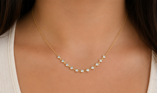 The "Social Climber" Necklace in 14K Gold Vermeil and Laboratory Grown Diamonds