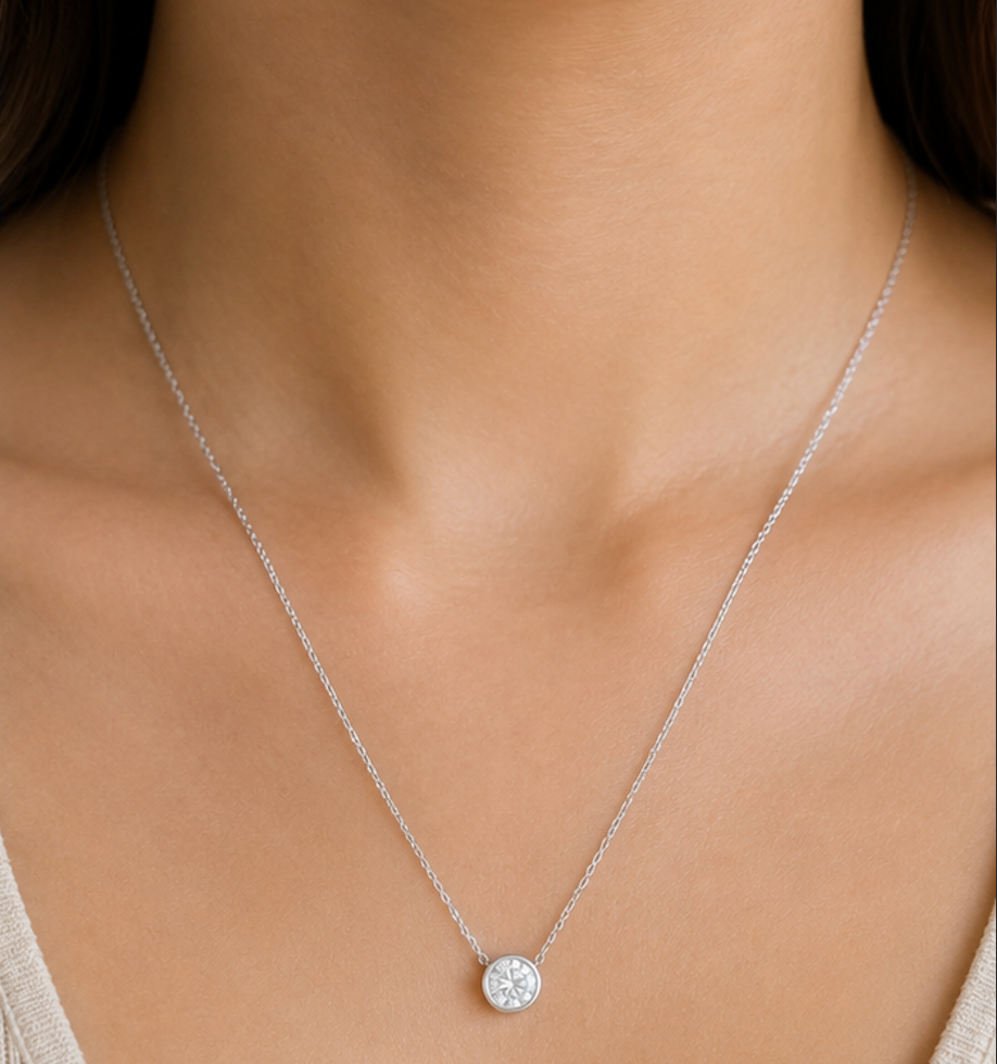 The "Main Character" Necklace in 14K Gold with Solitaire Laboratory Grown Diamond