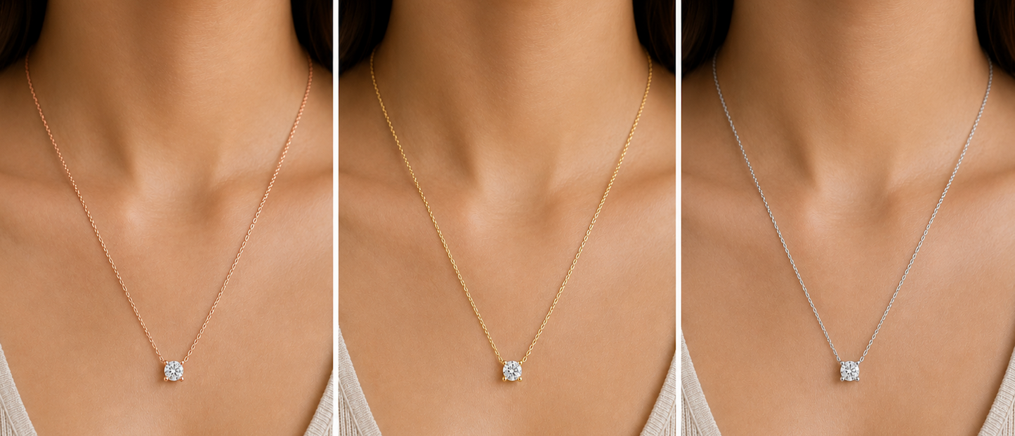The "Main Character 2.0" Necklace in 14K Gold with Solitaire Laboratory Grown Diamond