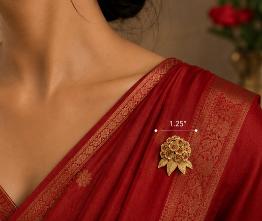 The "Guras" Brooch in 14K Gold Vermeil with Laboratory Grown Gemstones